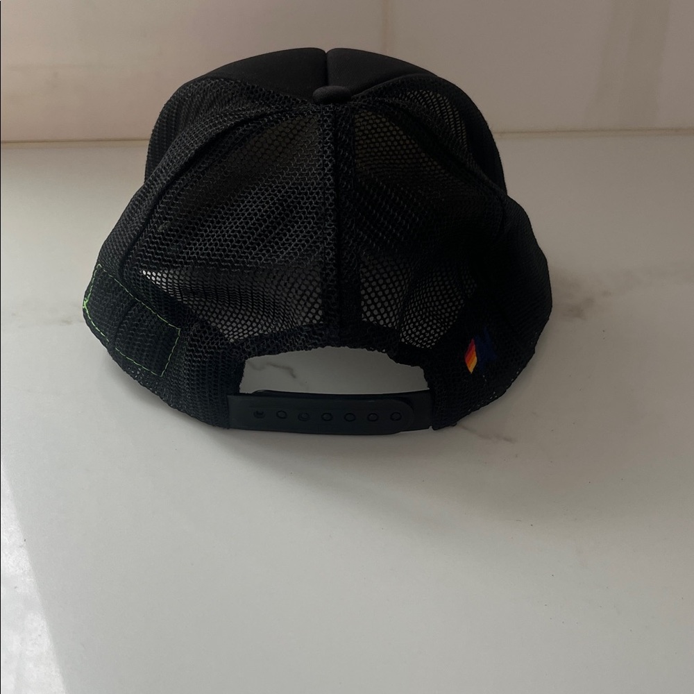 Aviator Nation Black Trucker Hat with Sunset Patch - Picture 9 of 11